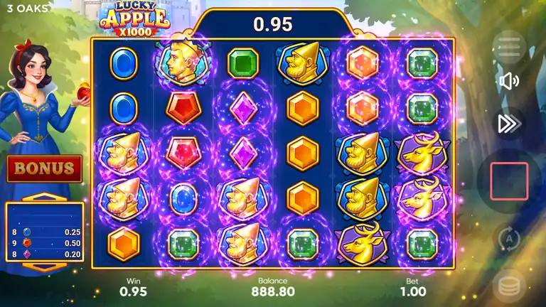 Lucky Apple x1000 spin 397 checkpoint - balance $889.75 at bet $1.00